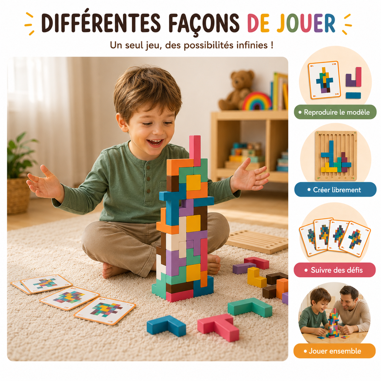 Mikoco Logic - Puzzle 3D en bois