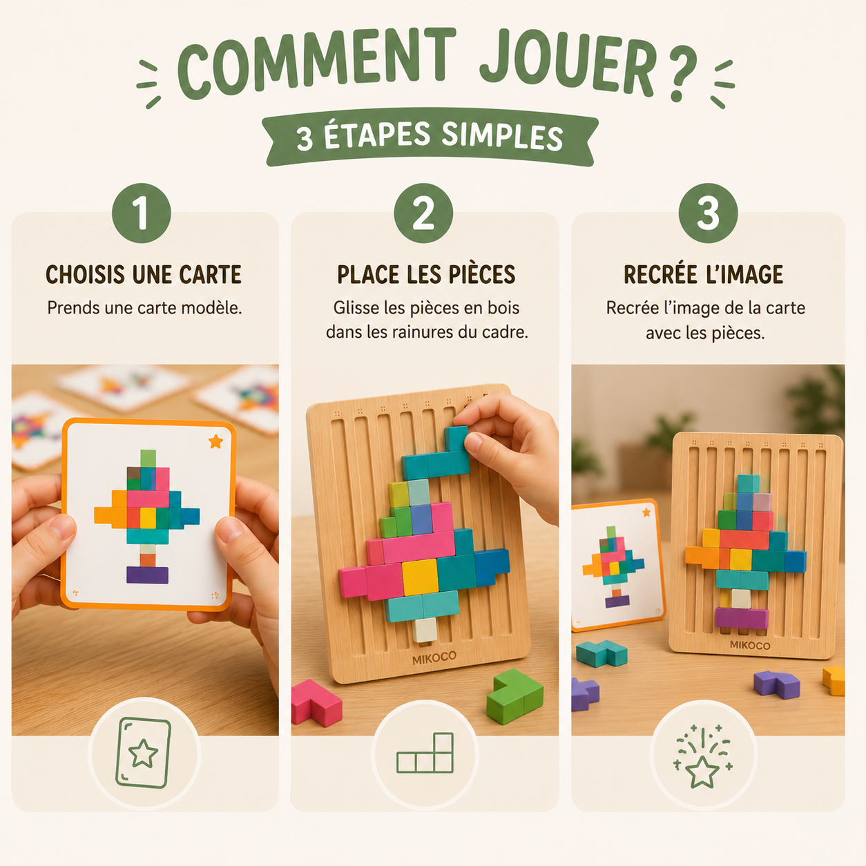 Mikoco Logic - Puzzle 3D en bois